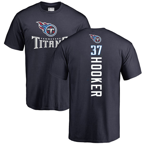 Tennessee Titans Men Navy Blue Amani Hooker Backer NFL Football #37 T Shirt